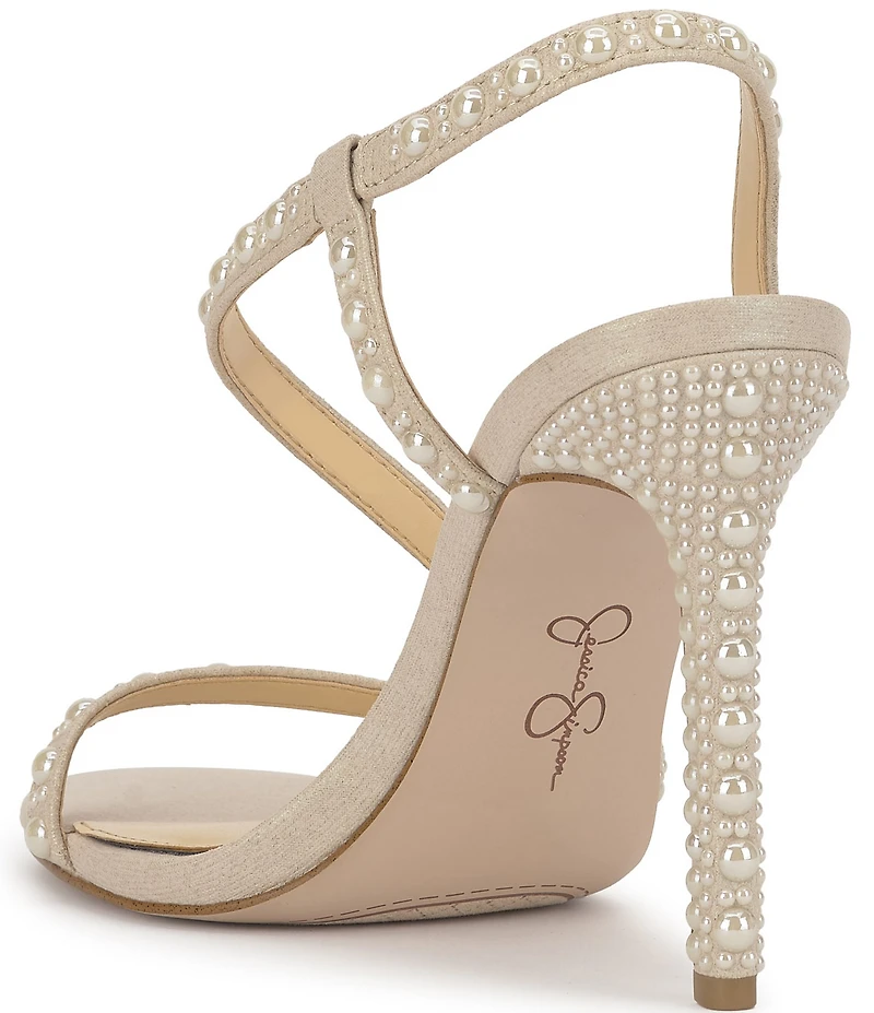 Jessica Simpson Jaycin Pearl Embellished Slingback Dress Sandals