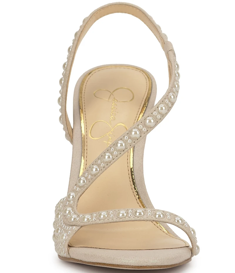 Jessica Simpson Jaycin Pearl Embellished Slingback Dress Sandals