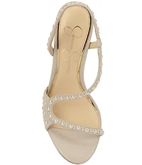 Jessica Simpson Jaycin Pearl Embellished Slingback Dress Sandals
