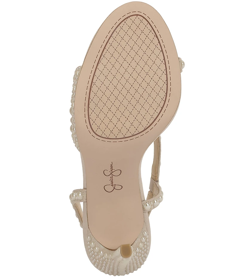 Jessica Simpson Jaycin Pearl Embellished Slingback Dress Sandals
