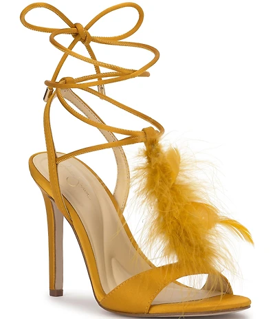 Jessica Simpson Jenzin Feather Lace Up Dress Sandals