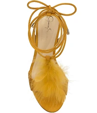 Jessica Simpson Jenzin Feather Lace Up Dress Sandals
