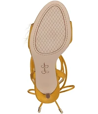 Jessica Simpson Jenzin Feather Lace Up Dress Sandals