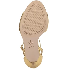 Jessica Simpson Jetser Snake Embossed Chain Medallion Hardware Dress Sandals