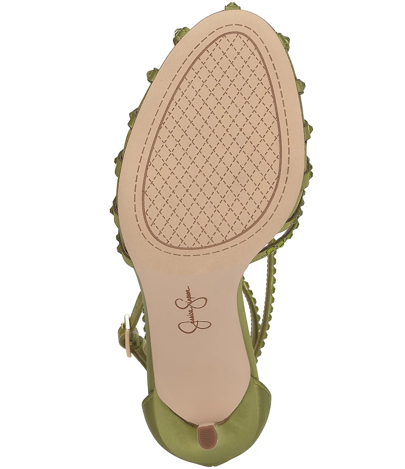 Jessica Simpson Jittale Satin Rhinestone Strappy Dress Pumps