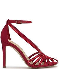 Jessica Simpson Jittale Satin Rhinestone Strappy Dress Pumps