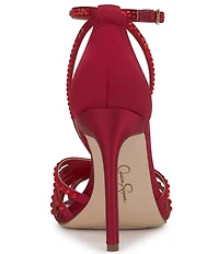 Jessica Simpson Jittale Satin Rhinestone Strappy Dress Pumps