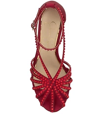Jessica Simpson Jittale Satin Rhinestone Strappy Dress Pumps