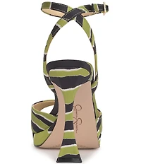 Jessica Simpson Jixte Printed Sculptural Heel Platform Sandals