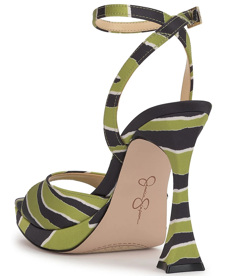 Jessica Simpson Jixte Printed Sculptural Heel Platform Sandals