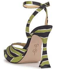 Jessica Simpson Jixte Printed Sculptural Heel Platform Sandals