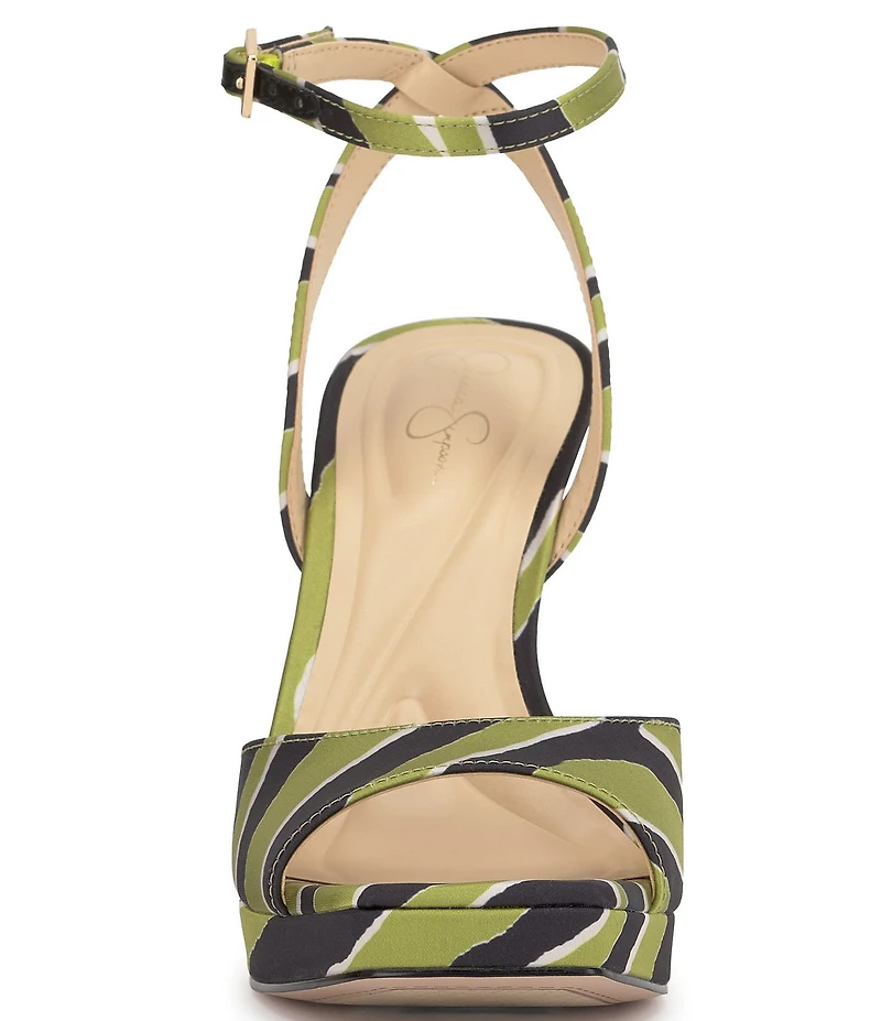 Jessica Simpson Jixte Printed Sculptural Heel Platform Sandals