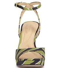 Jessica Simpson Jixte Printed Sculptural Heel Platform Sandals