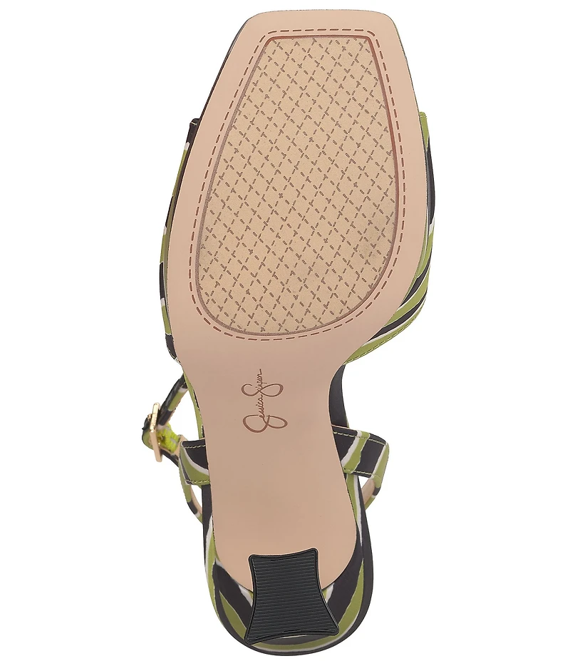 Jessica Simpson Jixte Printed Sculptural Heel Platform Sandals