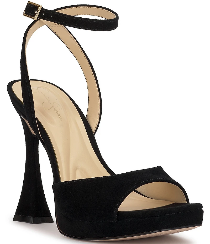 Jessica Simpson Jixte Suede Sculptural Ankle Wrap Platform Dress Sandals