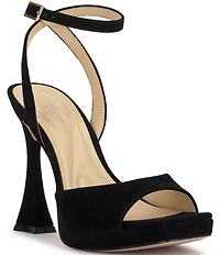 Jessica Simpson Jixte Suede Sculptural Ankle Wrap Platform Dress Sandals