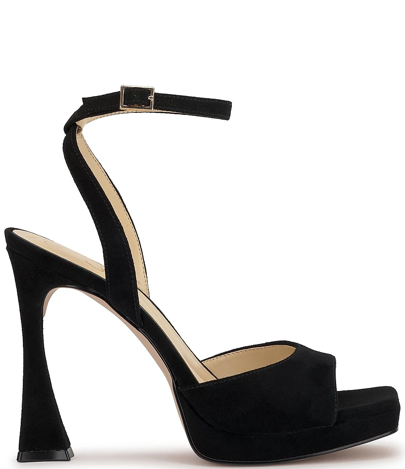 Jessica Simpson Jixte Suede Sculptural Ankle Wrap Platform Dress Sandals