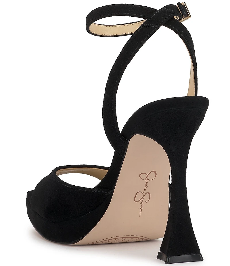 Jessica Simpson Jixte Suede Sculptural Ankle Wrap Platform Dress Sandals