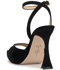 Jessica Simpson Jixte Suede Sculptural Ankle Wrap Platform Dress Sandals