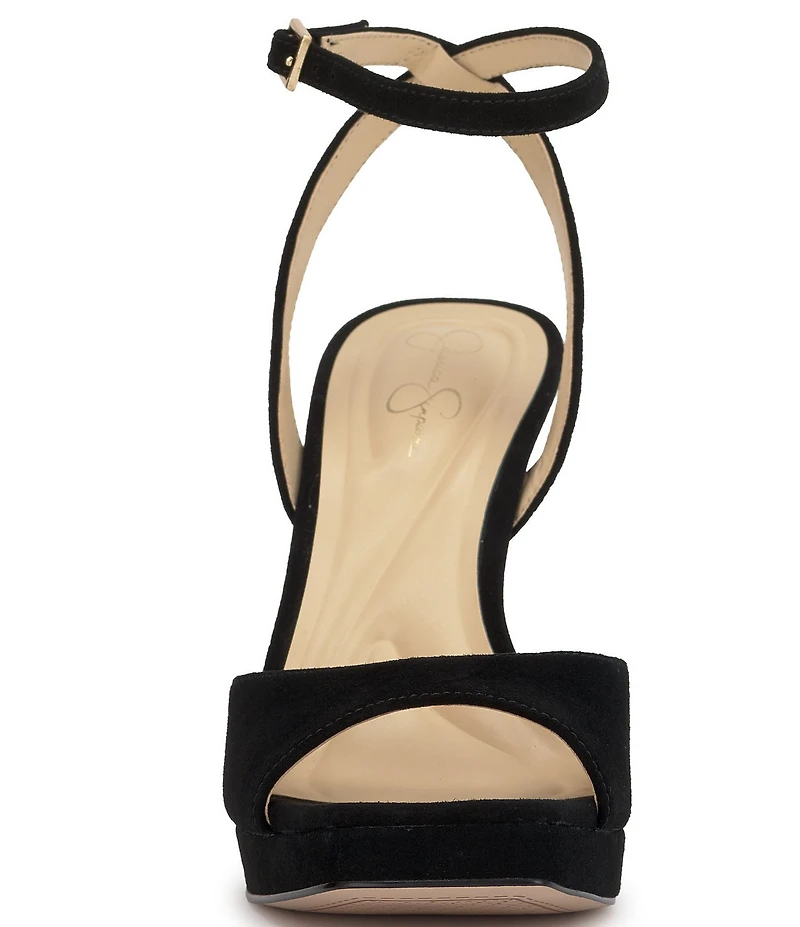 Jessica Simpson Jixte Suede Sculptural Ankle Wrap Platform Dress Sandals