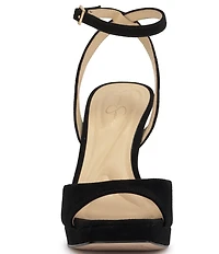 Jessica Simpson Jixte Suede Sculptural Ankle Wrap Platform Dress Sandals