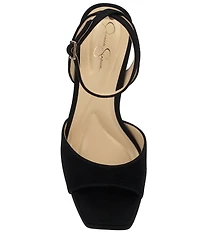 Jessica Simpson Jixte Suede Sculptural Ankle Wrap Platform Dress Sandals