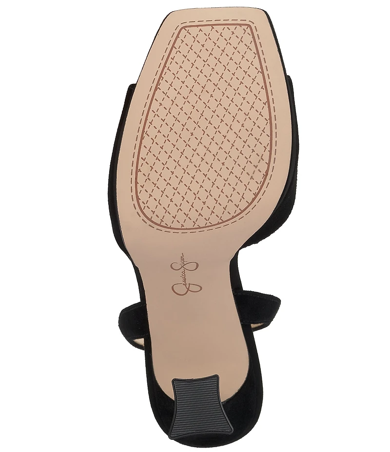 Jessica Simpson Jixte Suede Sculptural Ankle Wrap Platform Dress Sandals