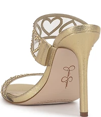 Jessica Simpson Jovara Rhinestone Heart Dress Slide Sandals