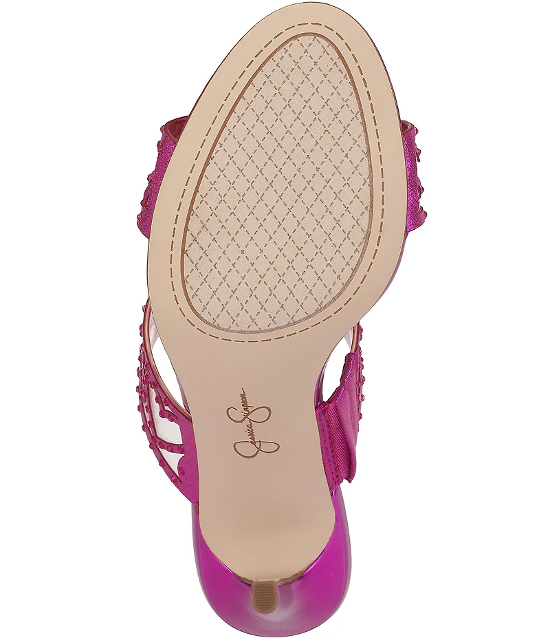 Jessica Simpson Jovara Rhinestone Heart Dress Slide Sandals