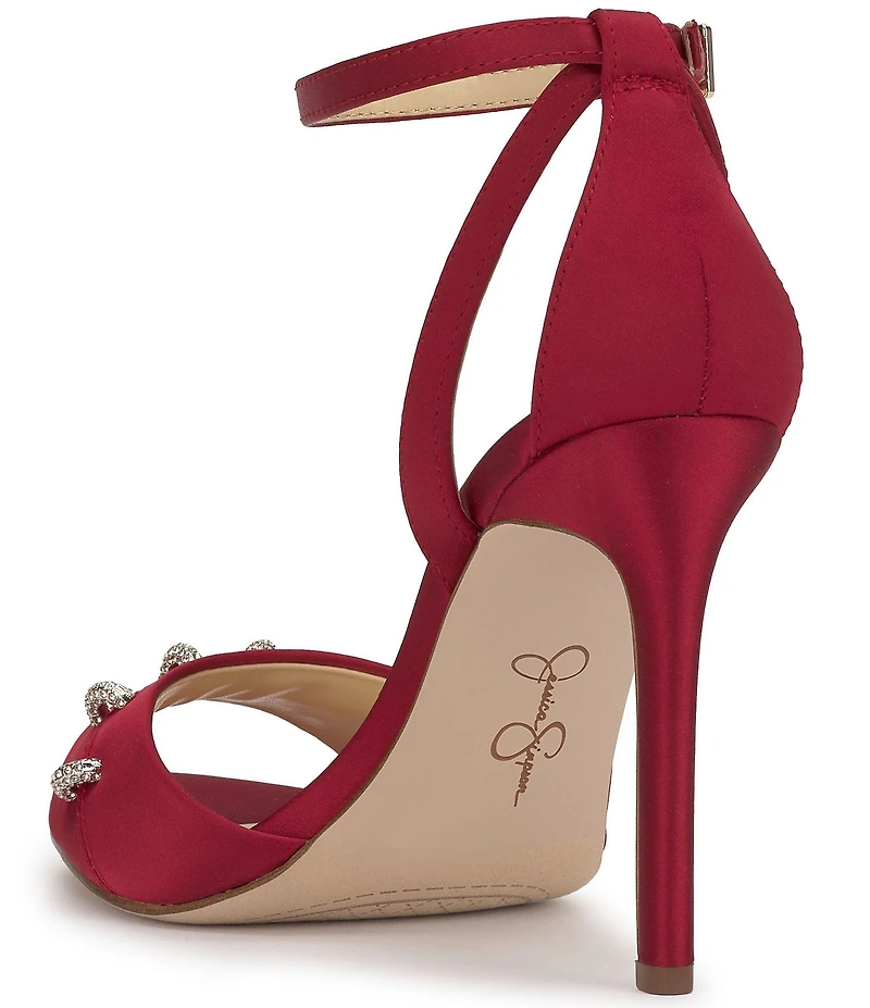 Jessica Simpson Juminee Satin Ornamented Dress Sandals