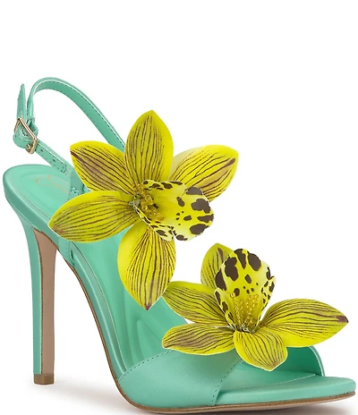 Jessica Simpson Jylia 3D Flower Satin Dress Sandals