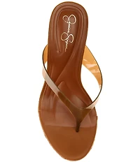 Jessica Simpson Jyseta Clear Thong Raffia Wedge Sandals
