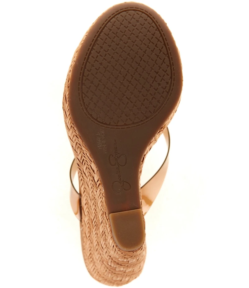 Jessica Simpson Jyseta Clear Thong Raffia Wedge Sandals
