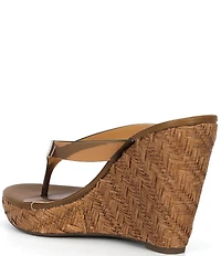 Jessica Simpson Jyseta Clear Thong Raffia Wedge Sandals