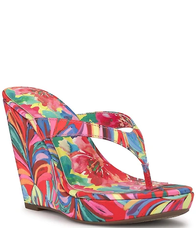 Jessica Simpson Jyseta Printed Thong Wedge Sandals
