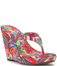 Jessica Simpson Jyseta Printed Thong Wedge Sandals