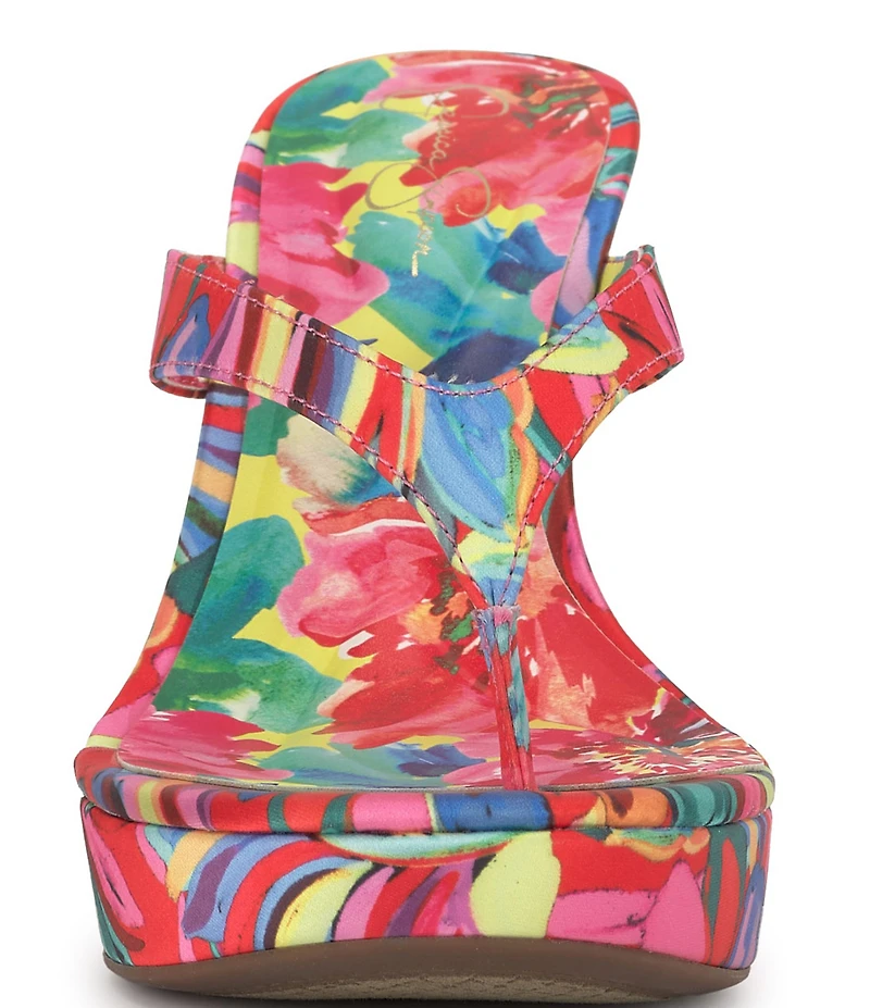 Jessica Simpson Jyseta Printed Thong Wedge Sandals