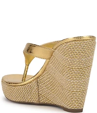 Jessica Simpson Jyseta Snake Embossed Thong Wedge Sandals