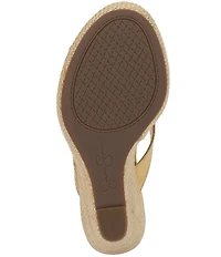 Jessica Simpson Jyseta Snake Embossed Thong Wedge Sandals
