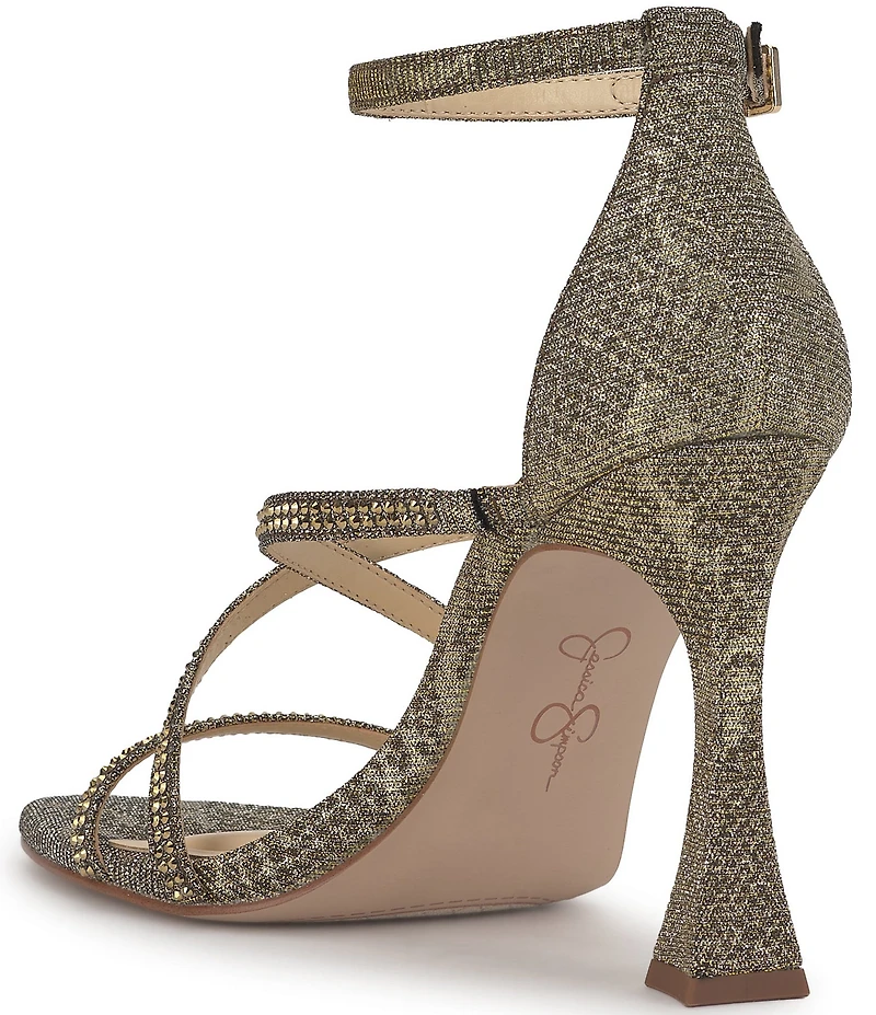 Jessica Simpson Kaliye Glitter Strappy Rhinestone Embellished Dress Sandals
