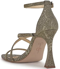 Jessica Simpson Kaliye Glitter Strappy Rhinestone Embellished Dress Sandals