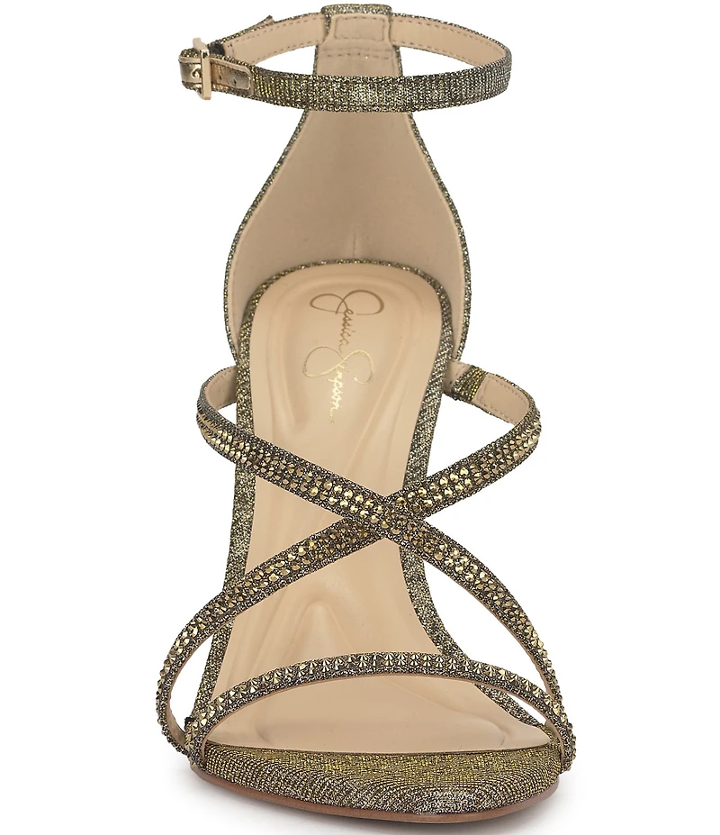 Jessica Simpson Kaliye Glitter Strappy Rhinestone Embellished Dress Sandals
