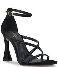 Jessica Simpson Kaliye Velvet Strappy Rhinestone Embellished Dress Sandals