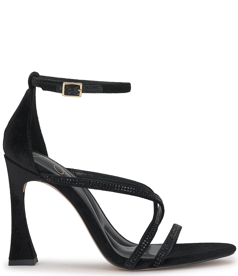 Jessica Simpson Kaliye Velvet Strappy Rhinestone Embellished Dress Sandals