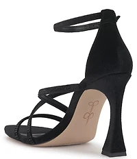 Jessica Simpson Kaliye Velvet Strappy Rhinestone Embellished Dress Sandals