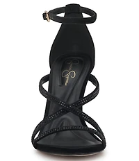 Jessica Simpson Kaliye Velvet Strappy Rhinestone Embellished Dress Sandals