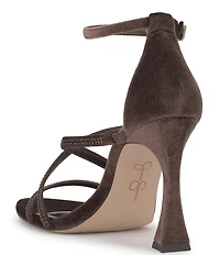 Jessica Simpson Kaliye Velvet Strappy Rhinestone Embellished Dress Sandals