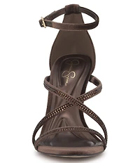 Jessica Simpson Kaliye Velvet Strappy Rhinestone Embellished Dress Sandals