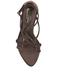 Jessica Simpson Kaliye Velvet Strappy Rhinestone Embellished Dress Sandals