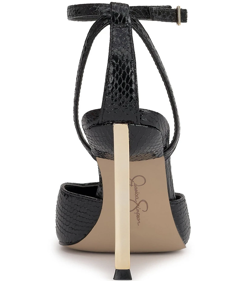 Jessica Simpson Kalynia Embossed Ankle Strap Pumps